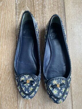 🌼 Tory Burch Reva Floral Ballerina Flats – Size 7.5 – Rare Print 🌼